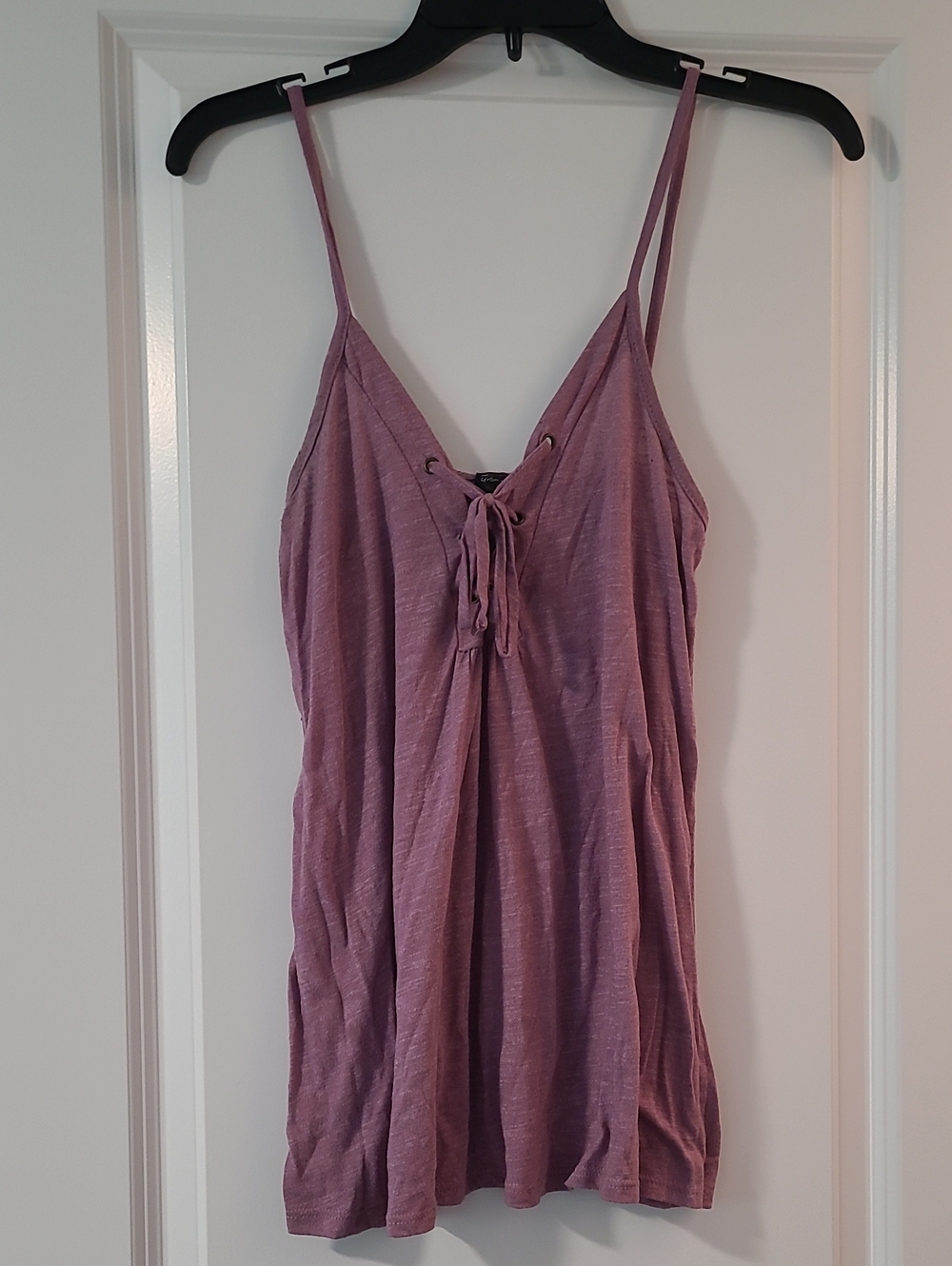 Lace-Up Spaghetti Strap Cami in Dusty Mauve